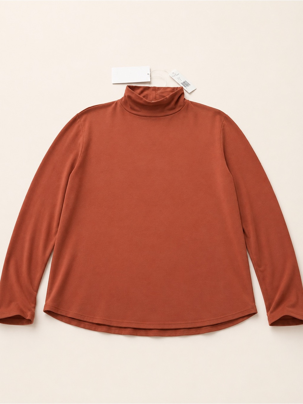 Women's Rust Long-Sleeve Turtleneck Top